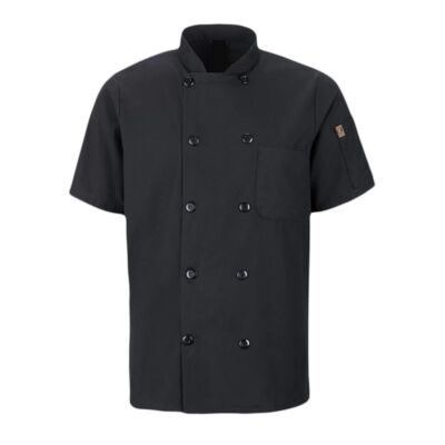 RED KAP® CHEF DESIGNS® SHORT SLEEVE CHEF COAT WITH OILBLOK + MIMIX™ Thumbnail