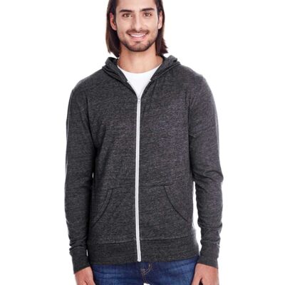 Unisex Triblend Full-Zip Lightweight Hooded Sweatshirt Thumbnail