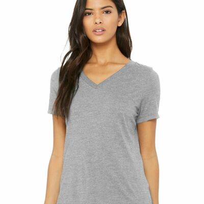 Women's Relaxed Heather CVC V-Neck Tee Thumbnail
