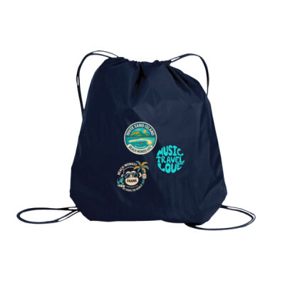 Music Travel Love We Travel The World White Sand Island Drawstring Beach Cinch Bag / Music Travel Love – We Travel The World White Sand Island Sac de plage à cordon Thumbnail