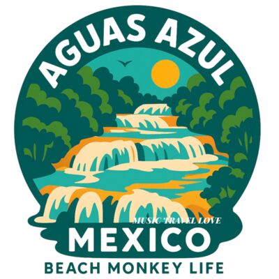 BEACH MONKEY LIFE MUSIC TRAVEL LOVE 26 AGUAS AZUL MEXICO Thumbnail